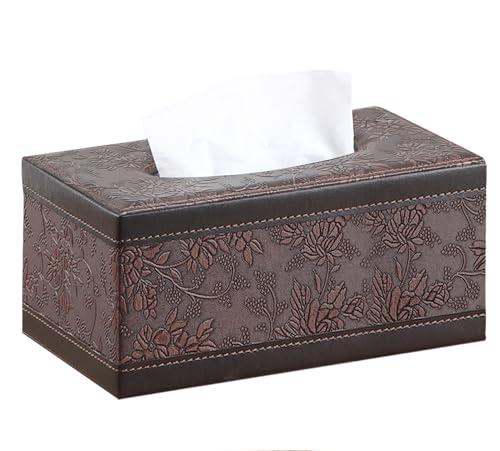 Leather Tissue Box Cover Rectangle,Tissues Box Holder Modern Rectangular Facial Paper Towels Organizer,Box Tissue Dispenser Decor Accessories for Bathroom NightStand Coffee Table Desk Home Office.