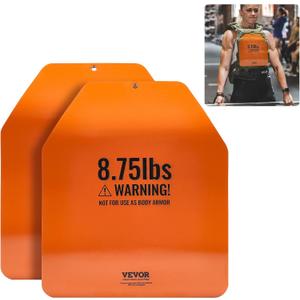 VEVOR Weight Vest Plates, 8.75LBS Pairs, Premium Steel Weighted plates, Additional Weight for Weight Vests, for Strength Training, Running, Fitness, Heavy Workouts