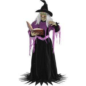COLLECTIVE HOME - 6-Ft. Witch, Halloween Decorations, Halloween Outdoor Animatronics, Motion-Activated Life Size Talking Scare Prop, Haunted House Yard Garden Lawn