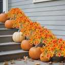 Artificial Flowers for Outdoor Decoration, 2PCS Realistic Fall Faux Petunias Silk Flower Fake Plants No Fade Floral for Home Garden Balcony Yard Porch Indoor Outdoor Fall Decor (Fall Color-1)