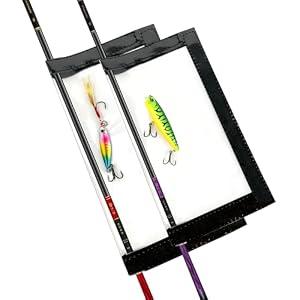 4Pcs Fishing Lure Wraps, Durable & Clear PVC Lure Covers to Keep Hooks Safe, Lures Fishing Hook Covers Bait Storage Easily See Lures, Open and Close Hook & Loop (Medium (7” x 3.9”))