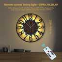 LEIKE Large Wall Clock 20'' Lighted Rustic Wood Clock with Remote Timer, Silent Battery Operated Modern Oversized Wall Clock for Living Room, Bedroom, Farmhouse, Home Decor, Large Number Display
