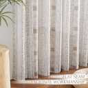NICETOWN Boho Curtains for Living Room Flax Linen Sheer, Farmhouse Semi Sheer Curtains with Bohemian Stripe Pattern, Privacy Light Filtering Drapes for Bedroom/Dining Room, W50 x L84, Taupe, 1 Pair