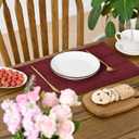 Artoid Mode Red Farmhouse Woven Rustic Hollow Placemats Set of 6,12x18 Inch Seasonal Holiday Table Mats Party Kitchen Dining Decoration