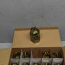 Mini Lantern with Flickering LED Candles Set of 10, Hewory Gold Vintage Decorative Hanging Candle Lanterns for Halloween, Christmas, Wedding Decorations, Party, Table Centerpiece, Battery Included