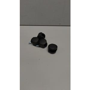 Nylon Twin Wheel Swivel Caster 1-7/8 Threaded Stem Plant Pot Caddy Wheel Black, 4 Packs