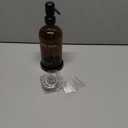 Amber Glass Dish Soap Dispenser for Kitchen Sink by Brighter Barns - Kitchen Soap Dispenser Set with Pump & Tray - Refillable Glass Bottle for Liquid - Modern Home Decor for Airbnb, Restaurant (Amber)