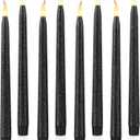 Rhytsing Black Glitter 11" Flameless Taper Candles with Timer Function, Battery Operated Candles for Halloween - Set of 8