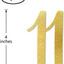 3 x Gold Glitter 11th Birthday Centerpiece Sticks, 12-Pack Number 11 Table Topper Anniversary Party Decorations