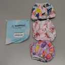 Babygoal Baby Girl Swim Diapers 3 Pack for Infant, Reusable Adjustable Washable for Swim Class-Flower (Small, Ice Cream & Flowers)