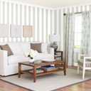 Guvana 17.7"x394" Striped Wallpaper Brown Peel and Stick Wallpaper Brown and White Contact Paper Modern Removable Waterproof Wall Paper for Accent Wall Laundry Room Decor