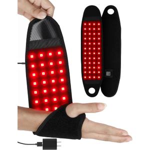 Red Light Therapy Therawrap for Carpal Tunnel, 660nm 850nm Infrared Light LED Therapy for Wrist,Body, Hand,Arm,Neck,Ankle,144 Chips Flexible Wristband for Stiffness Relief Personal Care