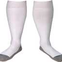 HOYISOX Big and Tall Support Socks for Wide Calves – Comfortable Knee High Fit for Men and Women (4X, White)