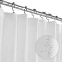 LiBa Fabric Bathroom Shower Curtain, 72" W x 72" H White Heavy Duty Waterproof Shower Curtain Liner