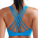RUNNING GIRL Sports Bras for Women Medium Support, Criss-Cross Strappy Sports Bra Workout Yoga Bra with Removable Cups Size L