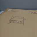 Fully Assembled White Bamboo Luggage Rack, 5 Straps Folding Suitcase Stand with Shoe Shelf, Heavy Duty Wood Large Luggage Holders for Guest Room, Bedroom, Hotel