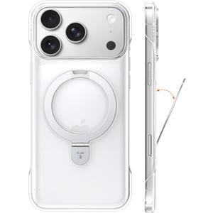 TORRAS Ostand Slim for iPhone 17 Pro Max Case Clear, Upgraded Magnetic Stand, Fit for MagSafe, Frameless with Thin Open-Edge Fit, Minimalist Phone Case for iPhone 17 Pro Max, 6.9'', Drop Protection