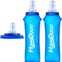 2 Packs Soft Flask, 17oz/500ml TPU Collapsible Soft Water Bottle for Hydration Pack, Running Vest, BPA-Free Folding Water Bottles for Hiking Cycling Climbing Running Outdoor Sports