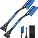 AstroAI 2 Pack 27" Snow Brush and Ice Scrapers for Car Windshield, Detachable Snow Scrapers with Ergonomic Foam Grip for Cars, Trucks, SUVs (Heavy Duty ABS, PVC Brush, Orange)