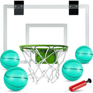 ropoda Mini Basketball Hoop  Glow in The Dark, Over The Door Basketball Hoop Indoor, Indoor Basketball Hoop Backboards for Teens and Adults, Mini Hoop for Kids with 4 Balls and Pump