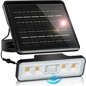 AUDERWIN Solar Flood Lights Outdoor 4000Lm, Motion Lights Removable, IP67 Waterproof Spot Light Outside, Solar Powered Security Light for Garage Yard Porch Patio Fence Garden(4000K) 1 Pack