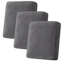H.VERSAILTEX Velvet Stretch Couch Cushion Cover Plush Cushion Slipcover for Chair Loveseat Sofa Cushion Furniture Protector Seat Cushion Sofa Cover (3 Piece Sofa Cushion Covers, Grey)