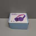 Kids Headphones, Wired Headphones for Kids On Ear with Microphone, 93dB Volume Limiter Headphone for Girls Boys, Foldable Lightweight Headphone for School Learning & Entertainment, Pink Purple