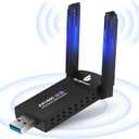 WiFi USB Adapter for PC,USB WiFi Adapter for Desktop PC,1800Mbps Dual Band 2.4G & 5G,Dual 5dBi Antennas High Gain 802.11AC,Stable Transmission,Smoother Online Videos&Games,Supports Win 7/8/8.1/10/11