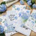 6Pcs Spring Hydrangea Kitchen Towels Set Blue Floral Butterfly Hand Dish Towels Blue Hydrangea Microfiber Dishcloths Kit Spring Tea Guest Towel Kitchen Bathroom Home Decor Housewarming Gifts