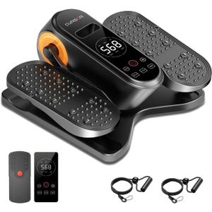 Under Desk Elliptical Machine, Electric Seated Pedal Exerciser, Min Leg Exerciser with Remoter, 12 Level Speeds, Forward & Reverse Direction, Manual & Auto Mode for Home Office