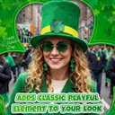 7 Pcs St. Patrick's Day Costume Accessories Leprechaun Top Hat Shamrock Earrings Glasses Irish Stickers Set for Women