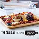 Farberware Build-A-Board Bamboo Cutting Board with Built-In Compartments & Clear Locking Lid, Black Handles Charcuterie, Snack Tray, Food Prep and Serving Platter