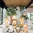 8 Pcs Safari Baby Shower Birthday Decoration 20 Inch Large Plastic Safari Cutouts with Stand Jungle Forest Animals Cutouts Woodland Photography Nursery Birthday Decorations