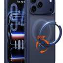 TORRAS Ostand Q3 Spin for iPhone 17 Pro Case with 360 Magnetic Stand, Fit for MagSafe, Camera Control, Builtin Kickstand, 4X MilitaryGrade Shockproof Slim Phone Case for iPhone 17 Pro, Deep Blue