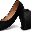 katliu Women Comfort Flats Round Toe Ballet Flats Slip on Walking Flat Shoes (9, Black)