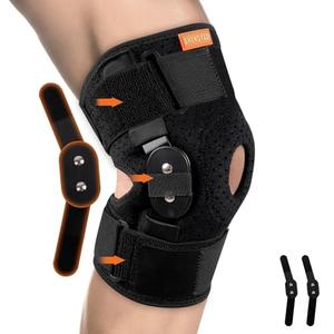 Hinged Knee Brace, Adjustable Knee Support Wrap for Men and Women, Pain Relief Swelling and Inflammation, Patellar Tendon Support Sleeve for Helping Relieve Strains, Sprains, ACL and MCL Injuries (Medium)