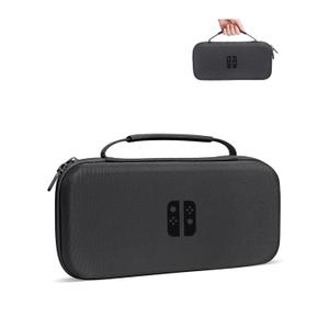 AOLO Carrying Case Compatible with Switch 2 (2025), Portable Hard Protective Travel Case with 10 Game Slots & Accessory Pocke (Jet Black)