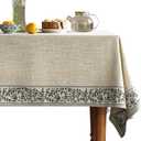 ISAENNE Designer Vintage Linen Elegant Rectangle Tablecloth, Chinoiserie Floral Table Cloth, Wrinkle Resistant Decor Table Cover for Dining Thanksgiving Kitchen Party, 55"*71", Segerman B