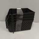 TidyFriend 4 Pack Stackable Storage Bins Open Front for Pantry Organizers and Storage, Pantry Storage for Food, Kitchen and Home Organization, Plastic Storage Bins, Dorm Room Essentials (Black)