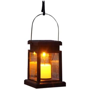Solar Lights Outdoor Hanging Lanterns, Candle Flickering Flame Effect LED, Warm White, Decorative Lighting with Stakes for Patio, Garden, Lawn, Deck, Tent, Tree, Yard - Waterproof