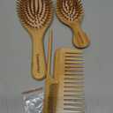 Combeter Bamboo Hair Brush and Comb Set (4PCS) – Natural & Eco-Friendly Detangler Comb for Women, Men & Kid, Reduces Frizz, Promotes Healthy Hair Growth – Wooden Paddle Brush with Scalp Massage