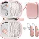 CaseSack Case for Hearing Aids compatible with EarCentic EasyCharge Rechargeable Hearing Aids also for Otofonix Elite/Encore, Banglijian, Britzgo, My Tone, LIGINN, Blaids, Lexie, Tweak (Rose Gold)