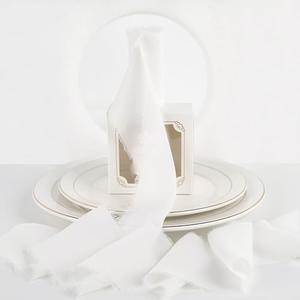 MEEDEE White Chiffon Ribbon 3 Inch White Fringe Ribbons Chiffon Silk Frayed Edge Ribbon Wide Chiffon Ribbons for Crafts, Flower Bouquet, Wedding Favors Wrapping (2 Rolls 10 Yards)