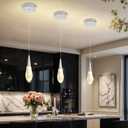 Pendant Light Kitchen Islan 1-Light Silver Small Chandelier Modern Crystal Pendant Light Fixture for Dining Room, Living Room,Bedroom, Foyer