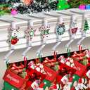 Loncaster Christmas Stocking Holders for Mantle Set of 6, Colorful Stocking Hangers Stocking Holder for Mantel Fireplace, 6 Pack Non-Slip Stocking Hooks for Christmas Party Decorations