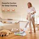 Cordless Vacuum Cleaner, 500W/40Kpa Vacuum Cleaners for Home, Stick Vacuum Cordless with LED Display, Anti-Tangle & Wall Mount, 8 in 1 Lightweight Vacuum for Hard Floors Pet Hair (Gold)