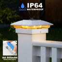 APONUO 12 Pack Solar Post Cap Lights Color Changing - RGB 8 Solid & Gradient Colors, IP65 Waterproof, for 4x4 5x5 6x6 Wood Vinyl Fences, Deck, Patio, Yard (White)