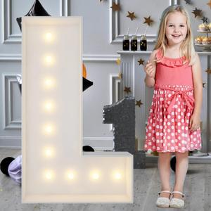 3FT Marquee Light Up Letters L, Big Marquee Letter for Baby Shower Birthday Engagement Wedding Marry Me Party Decor (3FT, Letter L)