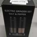 Electric Salt and Pepper Grinder Set, Automatic Salt and Pepper shakers with Upgraded 6-Level External Adjustable Coarseness, Battery Operated, Larger Capacity with Led for Home Kitchen (Black/Black)