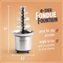 Nostalgia 4 Tier Electric Chocolate Fondue Fountain Machine for Parties - Melts Cheese, Queso, Candy, and Liqueur - Dip Strawberries, Apple Wedges, Vegetables, and More - 32-Ounce - Stainless Steel